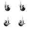 Service Caster 3 Inch 316SS Soft Rubber Wheel Swivel 3/8 Inch Threaded Stem Caster Brakes, 2PK SCC-SS316TS20S314-SRS-381615-2-TLB-2 - alternate 1